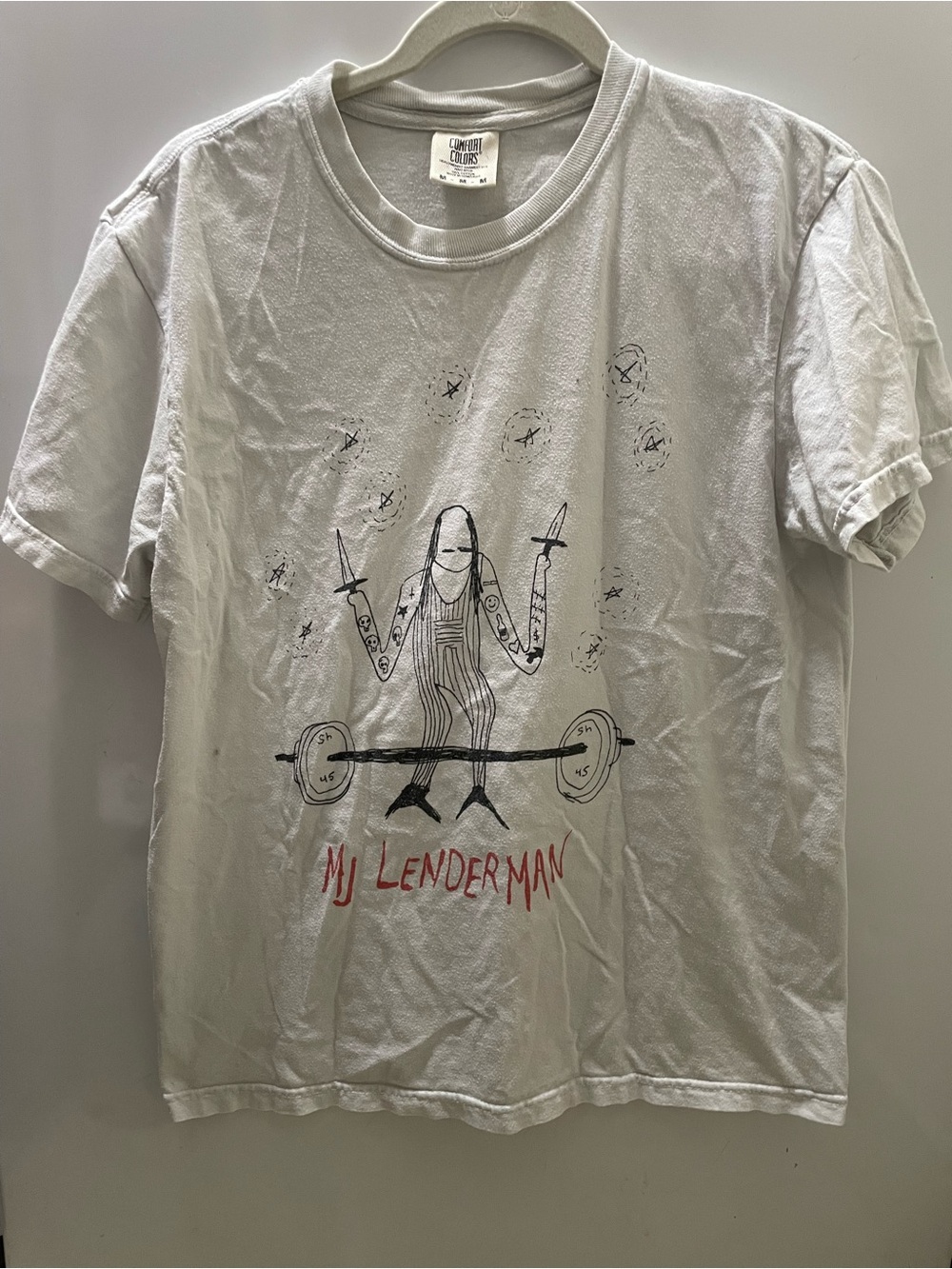 MJ Lenderman White T-Shirt Weight Lifter Size M Indie rock